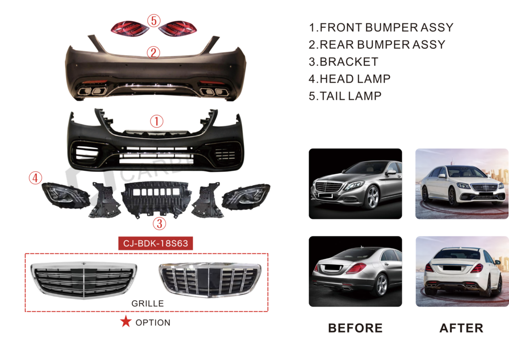 S63 AMG-2018 Facelift Body Kit for Mercedes S-сlass W222 2013-2022 - image 19