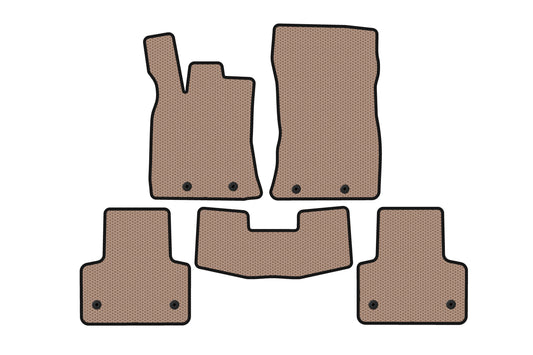 Rubber Floor Mats Carsuit (Short, Beige) for Jaguar XJ 2010- - image 1