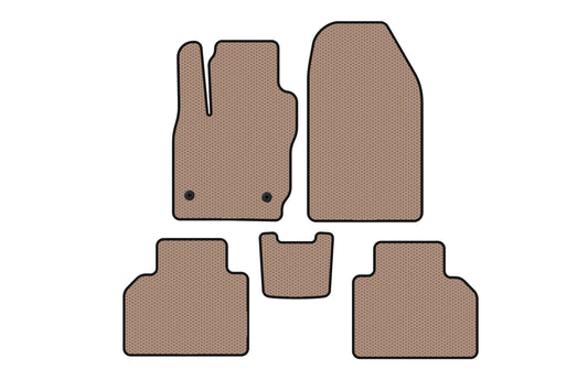 Rubber Floor Mats Carsuit (Beige) for Ford Courier 2014-2023 - image 1