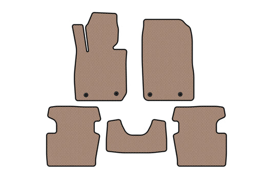 Rubber floor mats Carsuit (2018+, beige) for Mazda CX-3 2015- - image 1