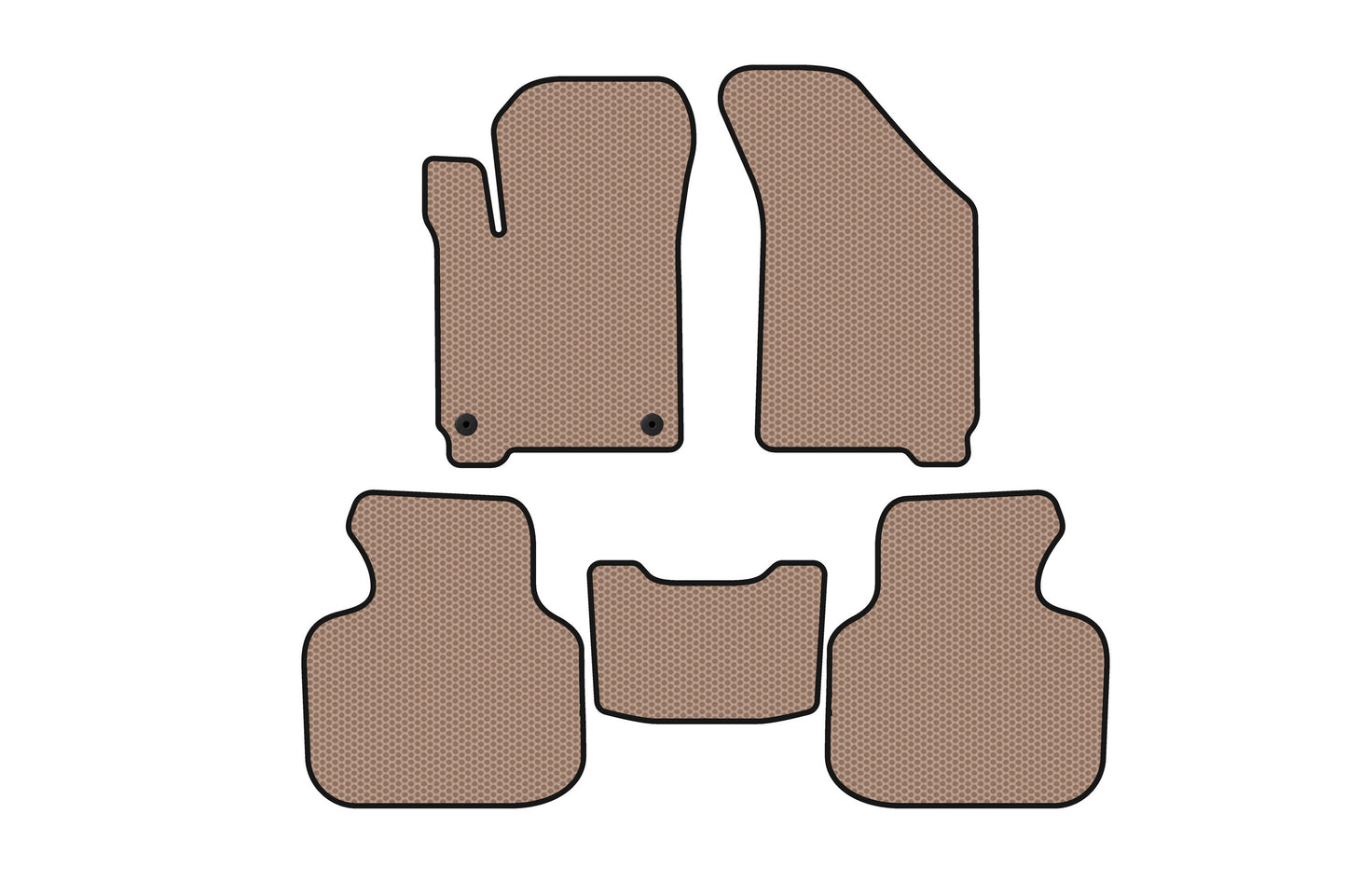 Rubber floor mats Carsuit (2011-2020, 7-seater, beige) for Dodge Journey 2008-2020 - image 1