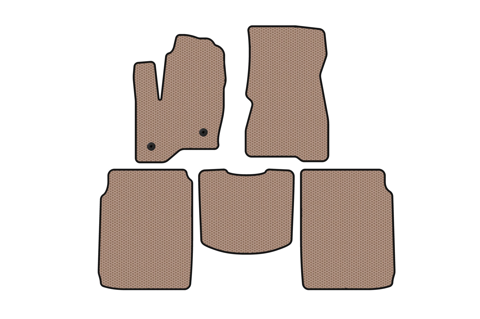 Rubber floor mats Carsuit (2 rows, 2013-2019, Beige) for Ford Flex 2009-2019 - image 1