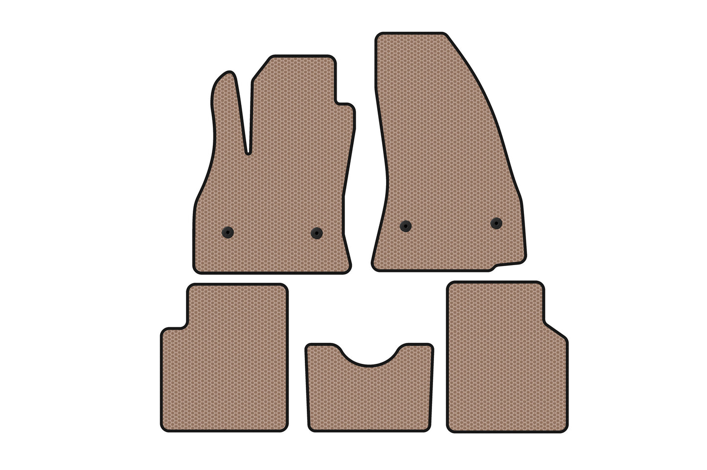 Rubber floor mats Carsuit (for 500L, beige) for Fiat 500/500L 2013-2022 - image 1