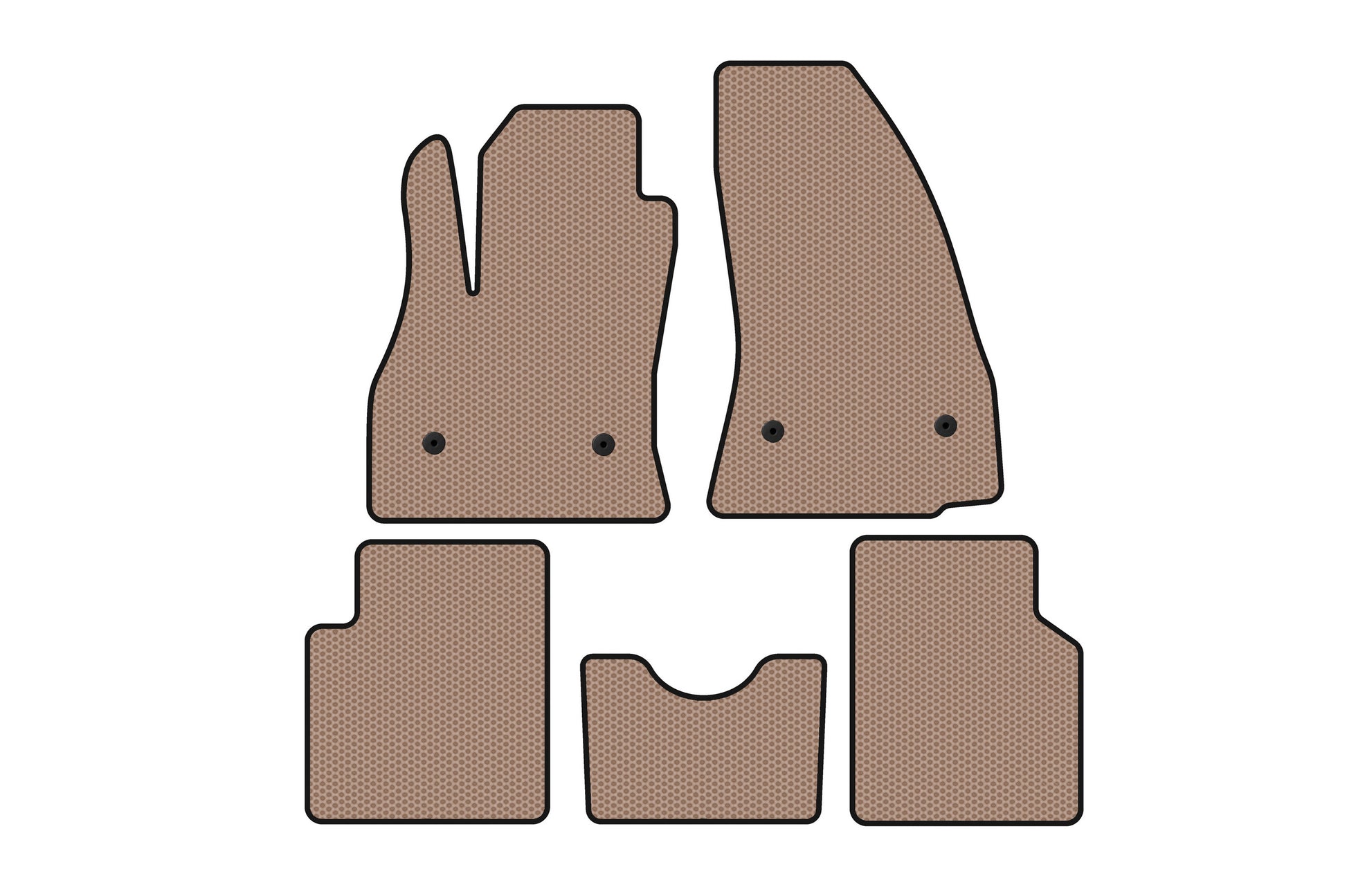 Rubber floor mats Carsuit (for 500L, beige) for Fiat 500/500L 2013-2022 - image 1