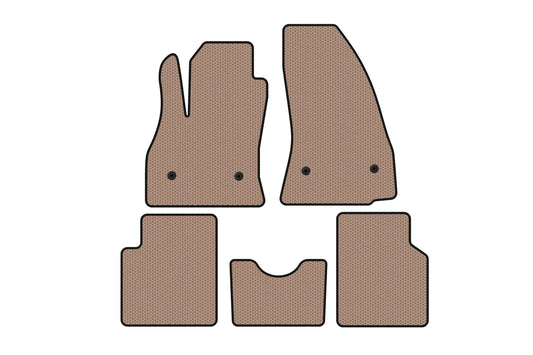 Rubber floor mats Carsuit (for 500L, beige) for Fiat 500/500L 2013-2022 - image 1