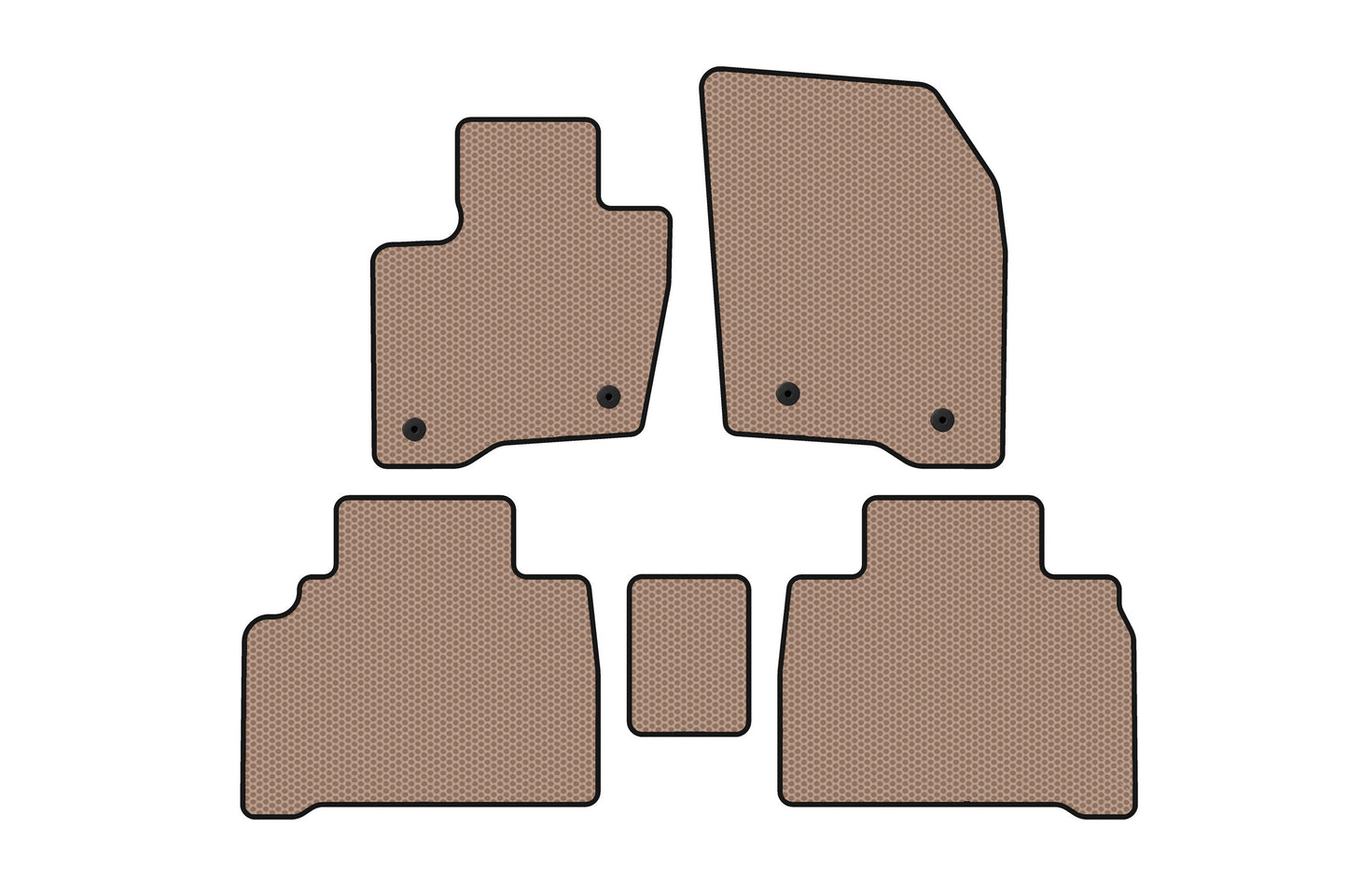 Rubber Floor Mats Carsuit (HB, Beige) for Ford Galaxy 2015- - image 1