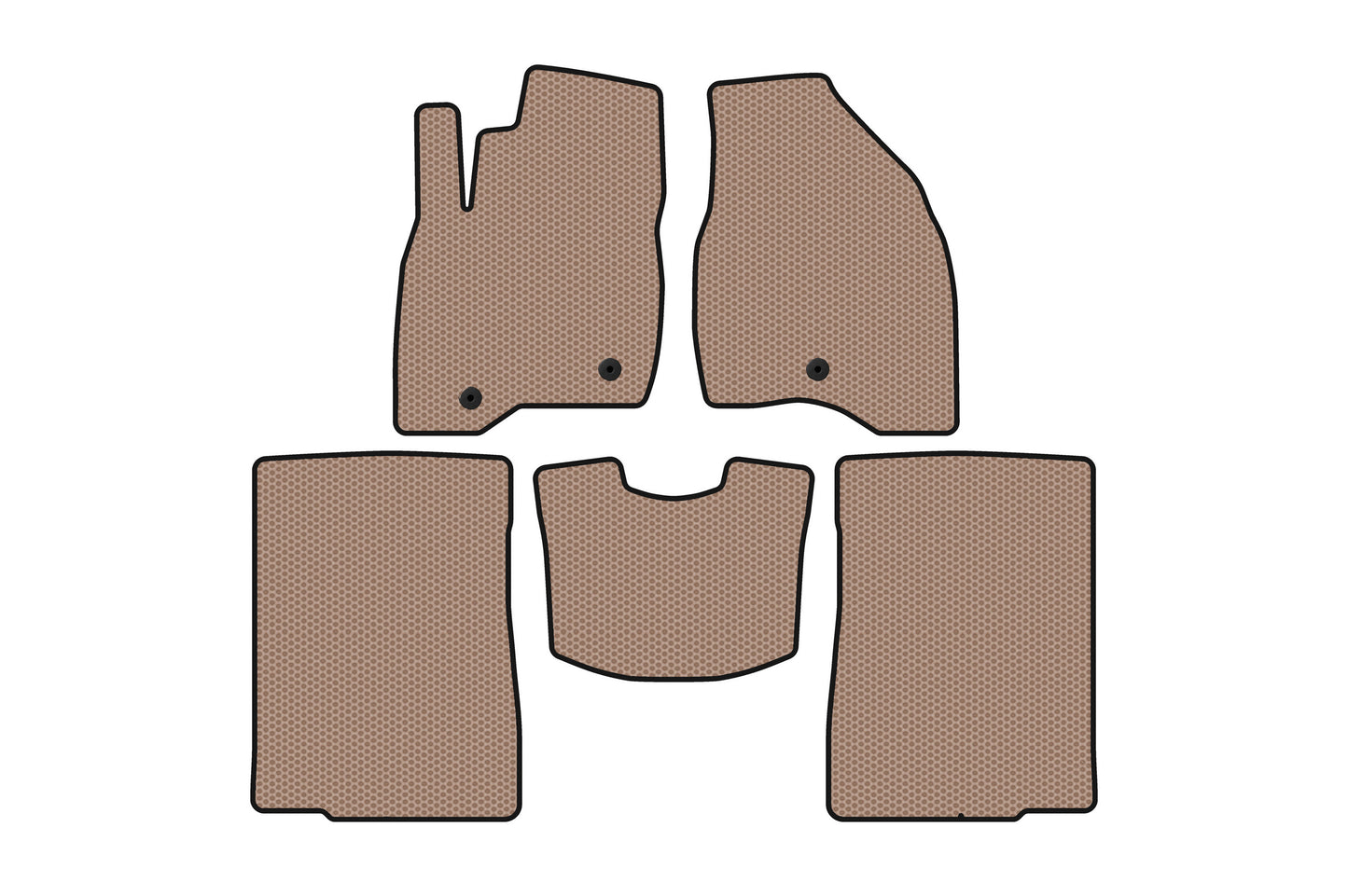 Rubber floor mats Carsuit (2015-2017, 2 rows, 7-seater, beige) for Ford Explorer 2011-2019 - image 1