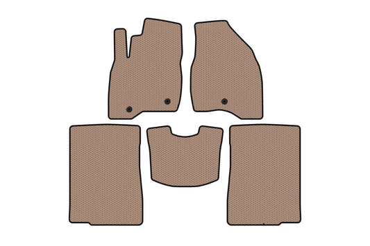 Rubber floor mats Carsuit (2015-2017, 2 rows, 7-seater, beige) for Ford Explorer 2011-2019 - image 1