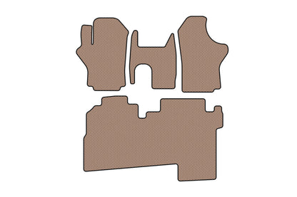 Rubber floor mats Carsuit (2004-2007, 2 rows, 8-seater, beige) for Hyundai H200, H1, Starex 1998-2007 - image 1