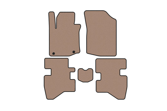 Rubber Floor Mats Carsuit (HB, Beige) for Citroen C-1 2005-2014 - image 1