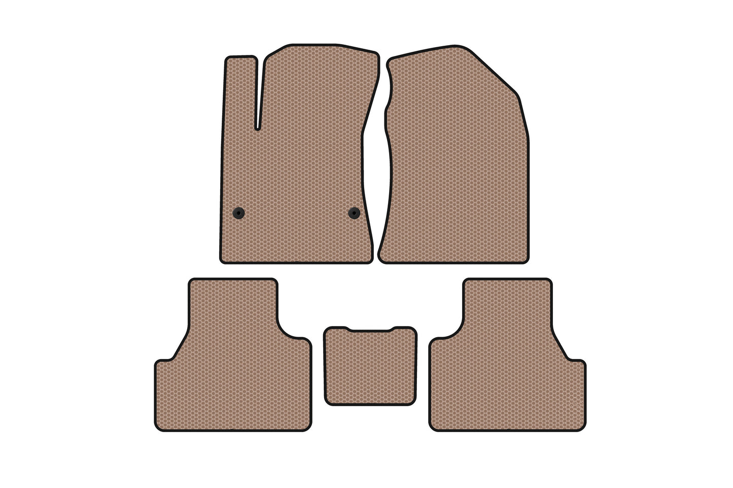Rubber Floor Mats Carsuit (Electric, Beige) for Hyundai Kona 2017-2023 - image 1