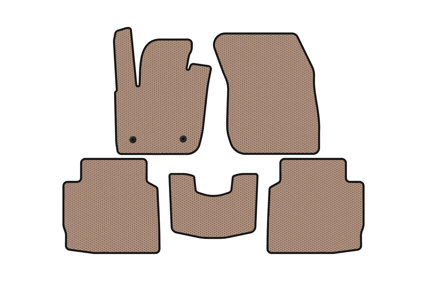 Rubber floor mats Carsuit (2016-2020, SD, beige) for Lincoln MKZ 2012-2020 - image 1