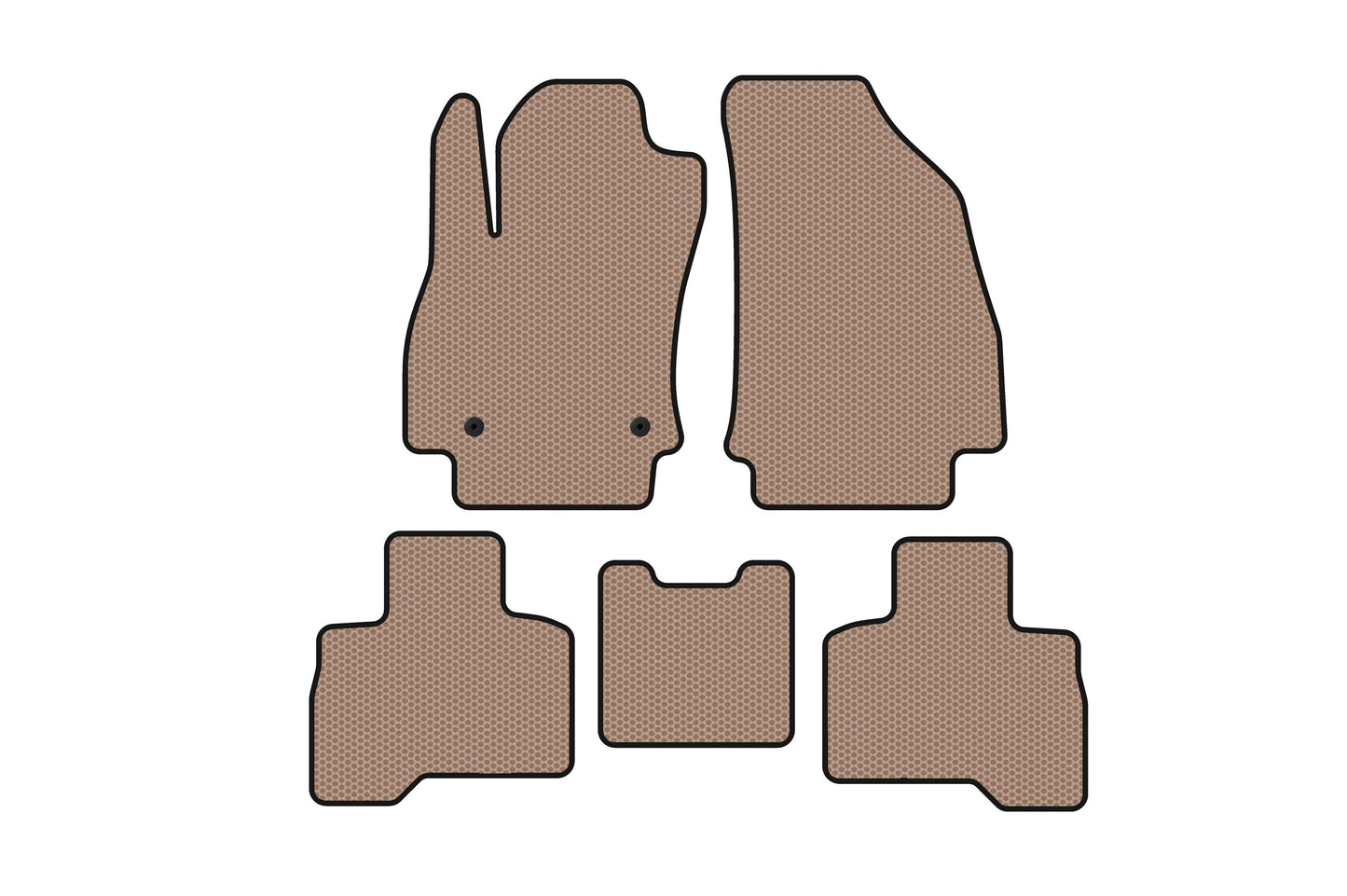 Rubber Floor Mats Carsuit (For Qubo 2008-2016, Beige) for Fiat Fiorino/Qubo 2008-2024 - image 1