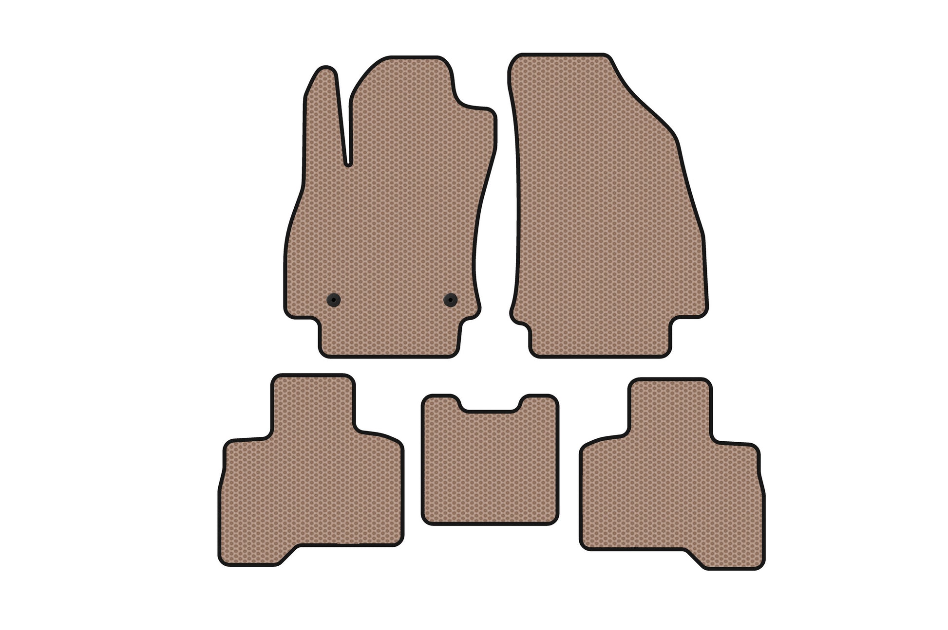 Rubber Floor Mats Carsuit (For Qubo 2008-2016, Beige) for Fiat Fiorino/Qubo 2008-2024 - image 1