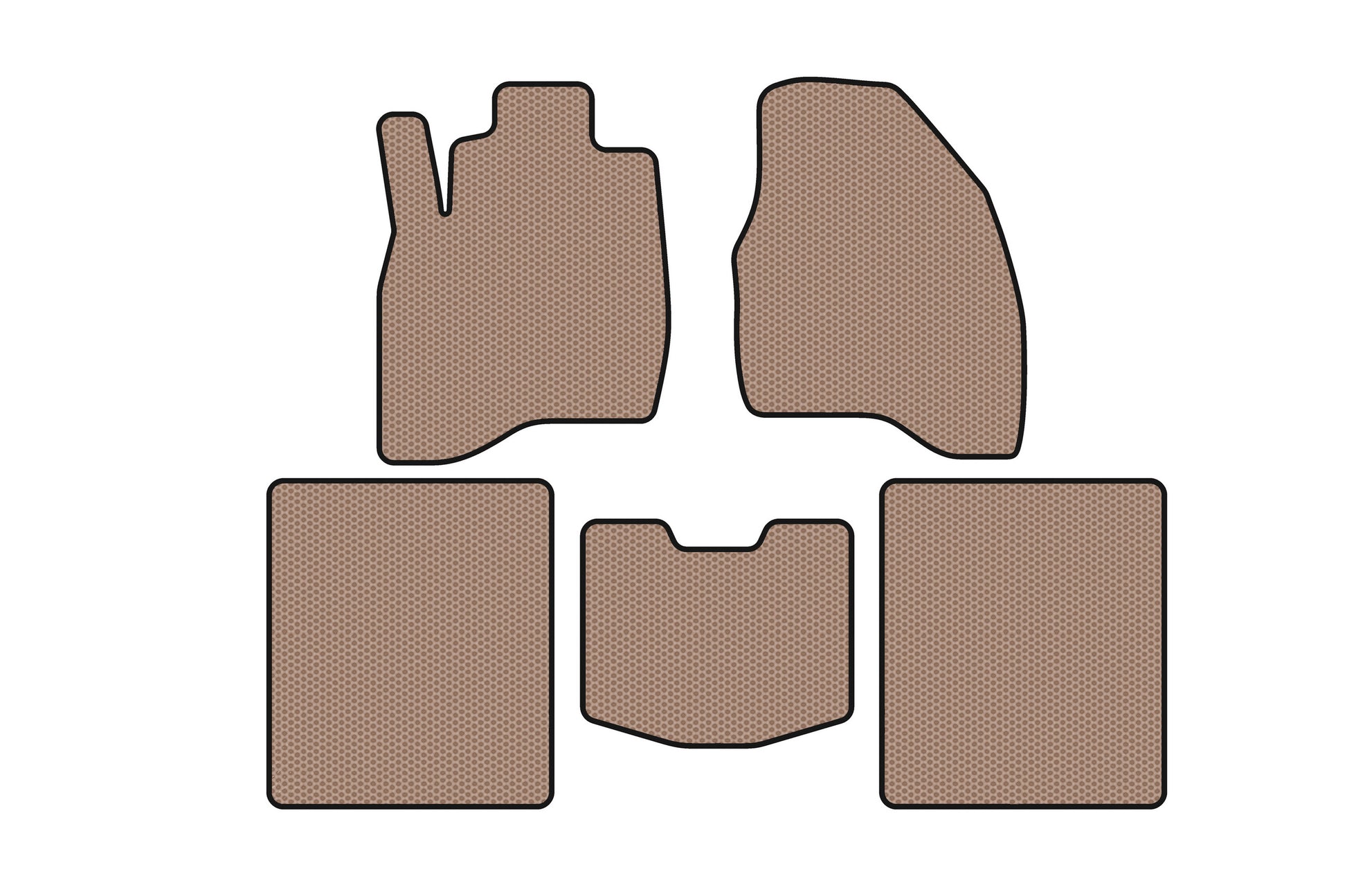 Rubber floor mats Carsuit (2015-2019, 5-seater, beige) for Ford Explorer 2011-2019 - image 1