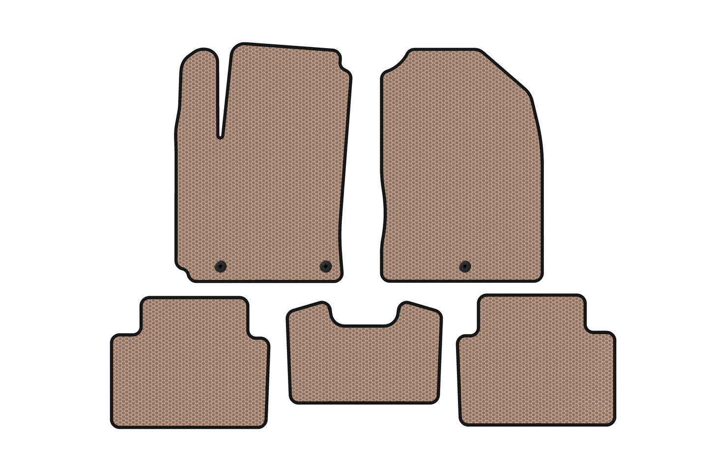 Rubber floor mats Carsuit (2017-2020, Petrol, beige) for Hyundai Kona 2017-2023 - image 1