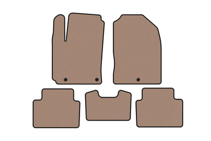 Rubber floor mats Carsuit (2017-2020, Petrol, beige) for Hyundai Kona 2017-2023 - image 1