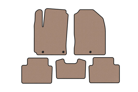 Rubber floor mats Carsuit (2017-2020, Petrol, beige) for Hyundai Kona 2017-2023 - image 1
