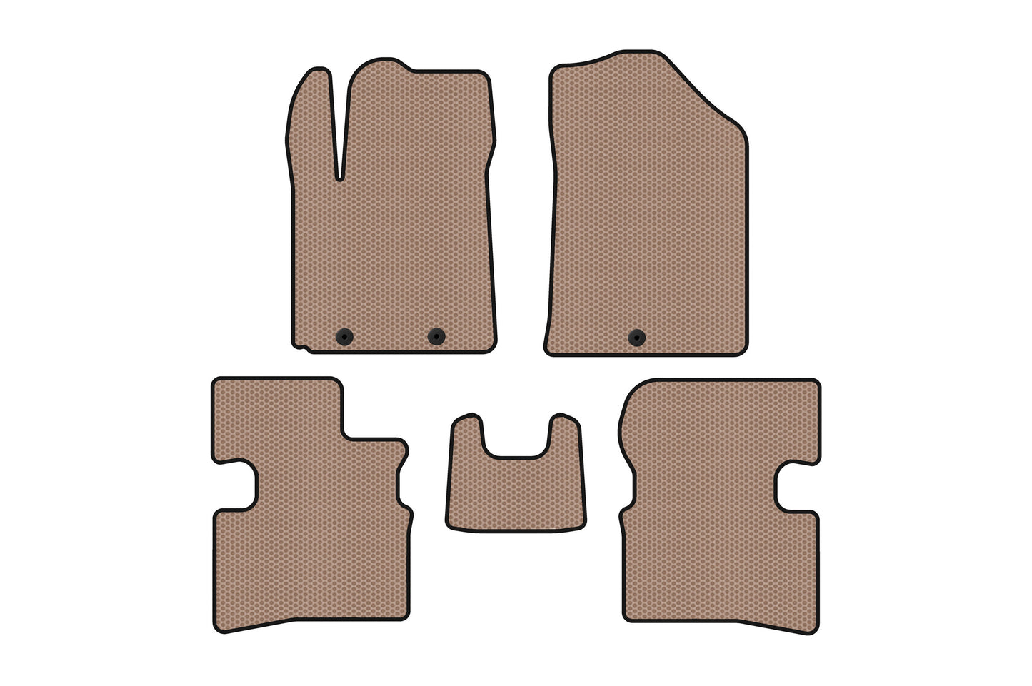 Rubber floor mats Carsuit (2009-2011, HB, beige) for Kia Picanto 2004-2011 - image 1