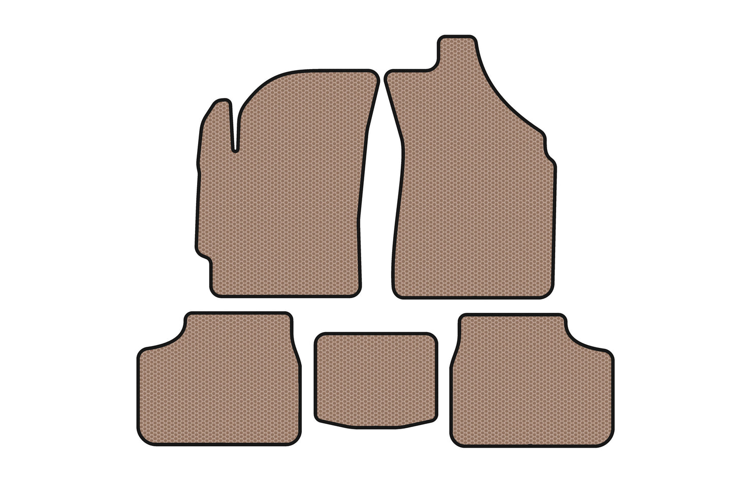 Rubber Floor Mats Carsuit (Beige) for Daewoo Matiz 2009-2015 - image 1
