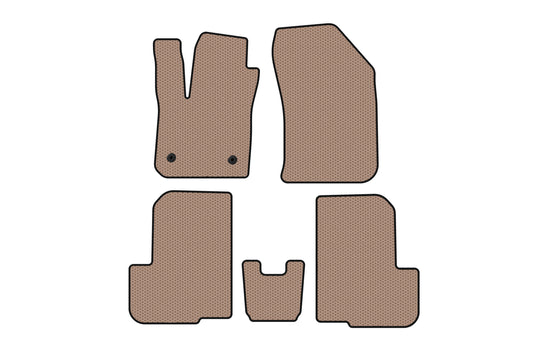 Rubber floor mats Carsuit (2 rows, 7-seater, beige) for Dacia Lodgy 2012-2022 - image 1