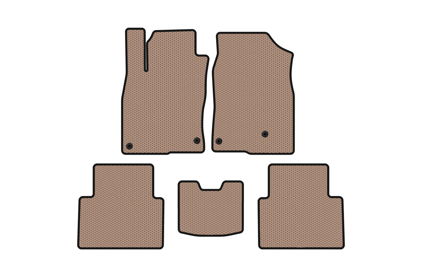 Rubber floor mats Carsuit (SD, beige) for Honda Civic Sedan X 2016-2021 - image 1