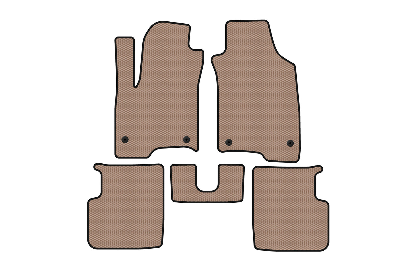 Rubber Floor Mats Carsuit (Beige) for Fiat Panda 2011-2023 - image 1