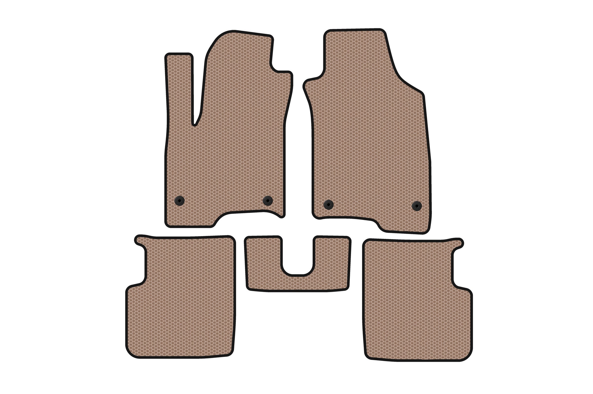 Rubber Floor Mats Carsuit (Beige) for Fiat Panda 2011-2023 - image 1