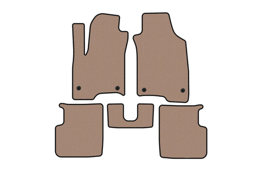 Rubber Floor Mats Carsuit (Beige) for Fiat Panda 2011-2023 - image 1