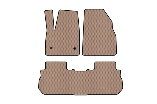 Rubber Floor Mats Carsuit (2 Rows, 2017-2019, Beige) for GMC Acadia 2017- - image 1