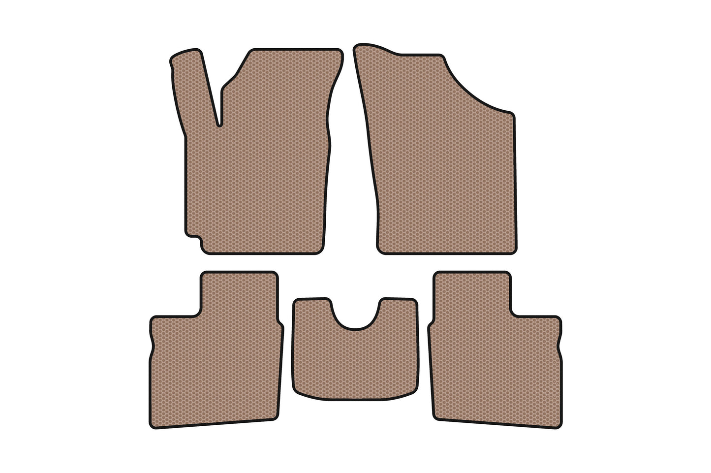 Rubber floor mats Carsuit (2005-2009, SD, beige) for Geely CK-1 2005-2008 - image 1