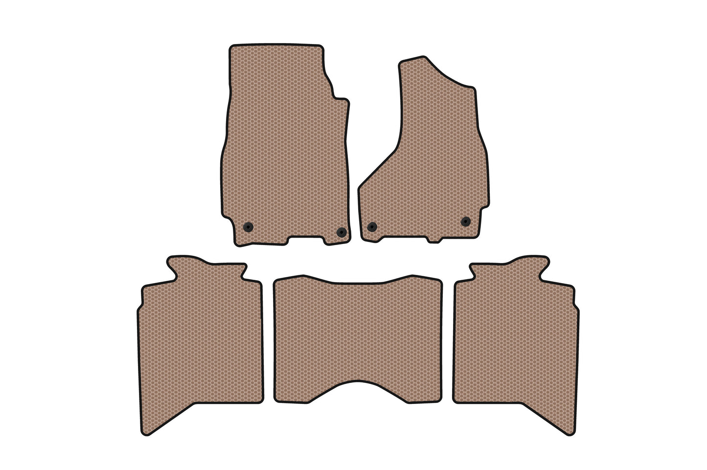 Rubber floor mats Carsuit (2013+, 5-seater, beige) for Dodge RAM (DS/DJ/D2) 2009–2024 - image 1