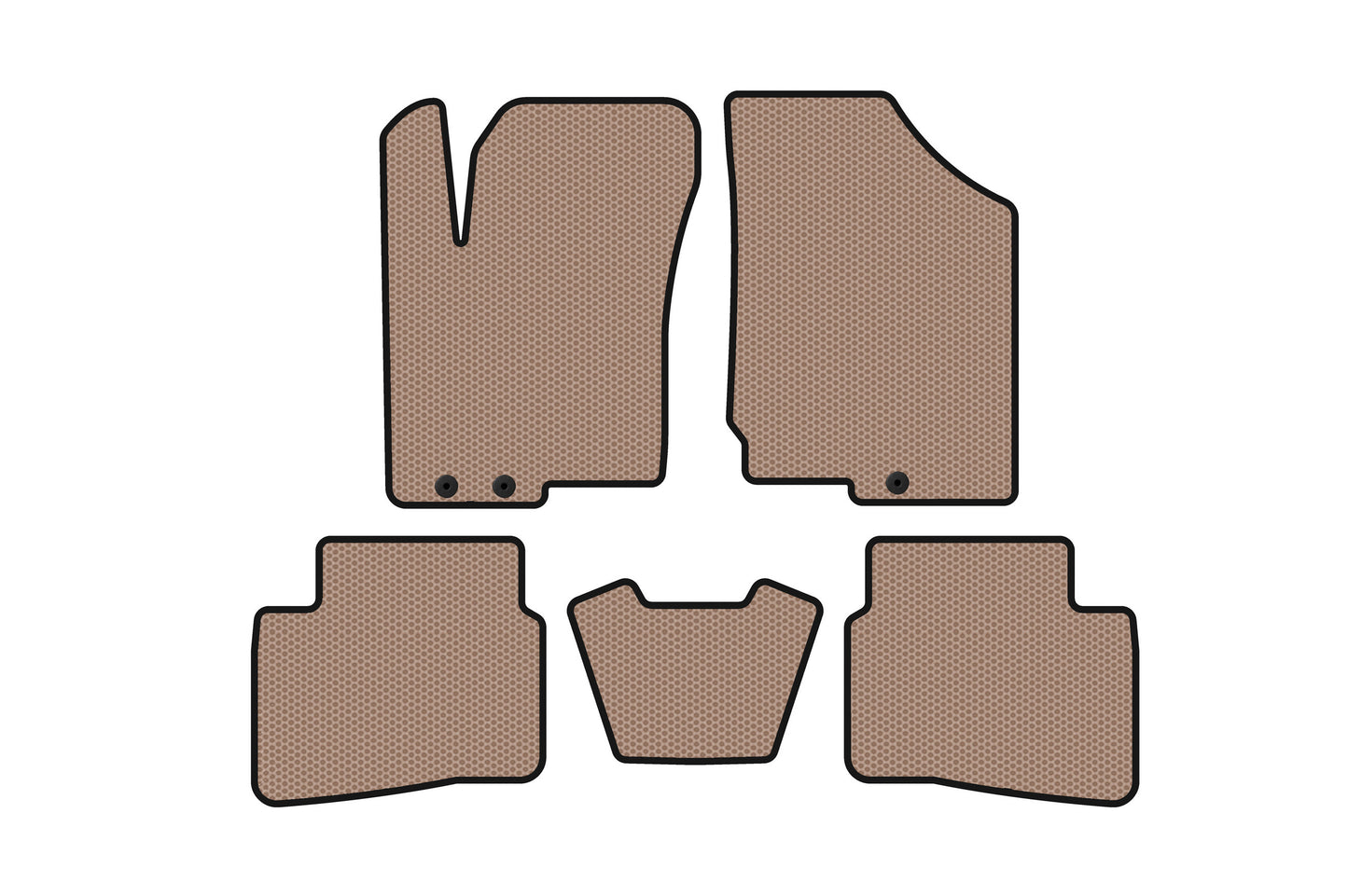 Rubber floor mats Carsuit (2008-2012, beige) for Kia Forte 2008–2024 - image 1