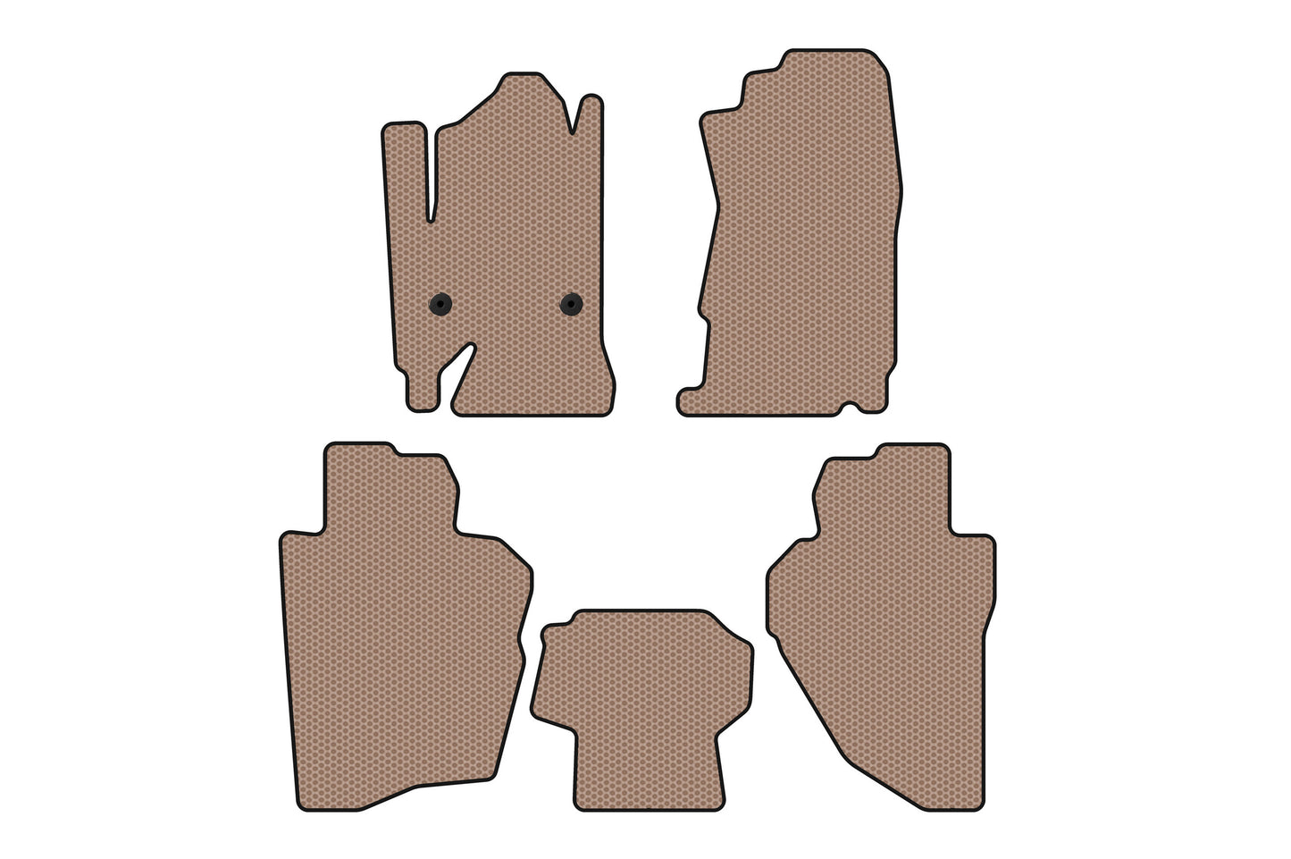 Rubber Floor Mats Carsuit (Beige) for Chevrolet Silverado 2013-2019 - image 1