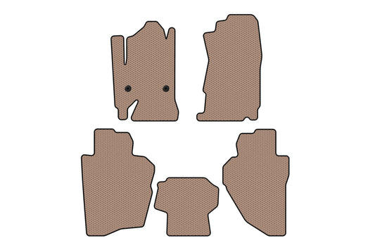 Rubber Floor Mats Carsuit (Beige) for Chevrolet Silverado 2013-2019 - image 1