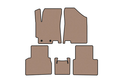 Rubber Floor Mats Carsuit (Beige) for JAC J7 2018- - image 1