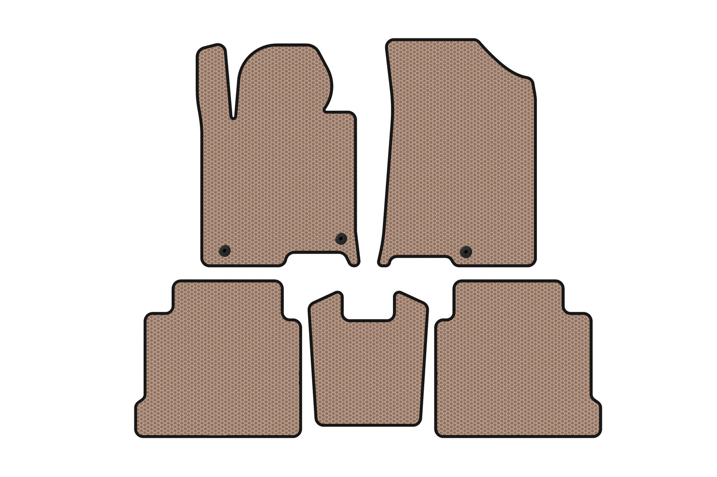 Rubber Floor Mats Carsuit (beige) for Hyundai Sonata LF 2014-2019 - image 1