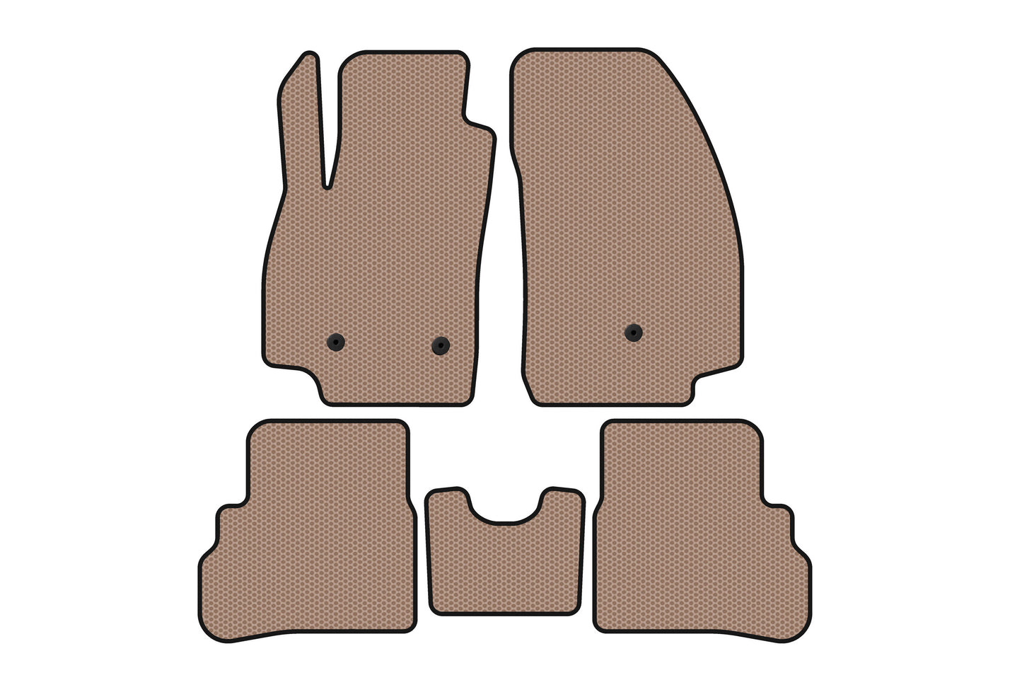 Rubber floor mats Carsuit (2018-2023, beige) for Chevrolet Spark 2015-2023 - image 1
