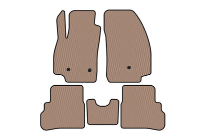 Rubber floor mats Carsuit (2018-2023, beige) for Chevrolet Spark 2015-2023 - image 1