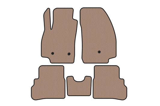 Rubber floor mats Carsuit (2018-2023, beige) for Chevrolet Spark 2015-2023 - image 1