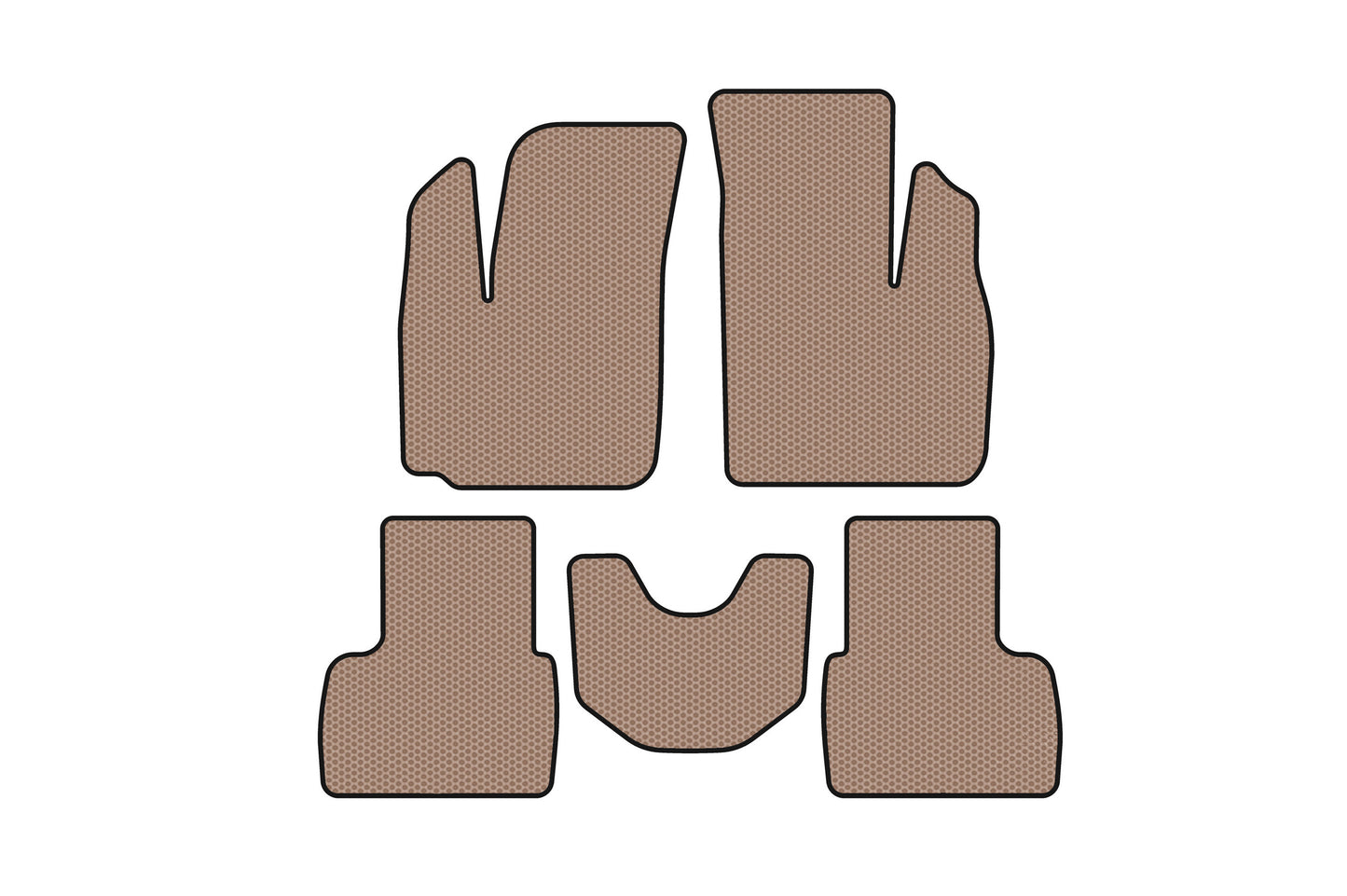 Rubber Floor Mats Carsuit (Beige) for Fiat Doblo I 2001-2005 - image 1