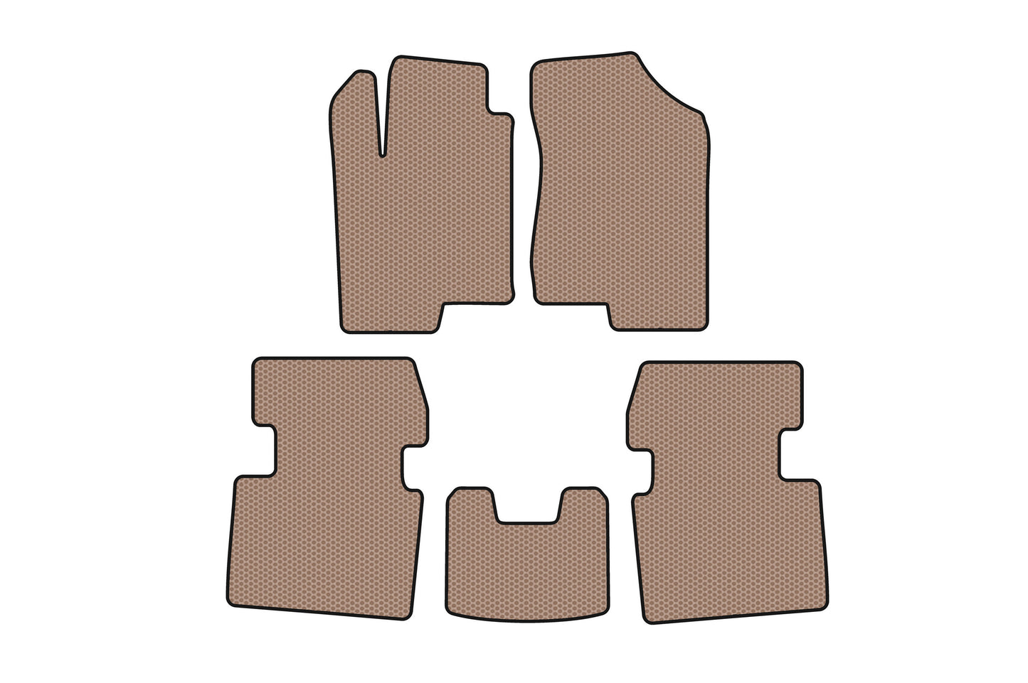 Rubber Floor Mats Carsuit (Beige) for Hyundai Sonata NF 2004-2009 - image 1