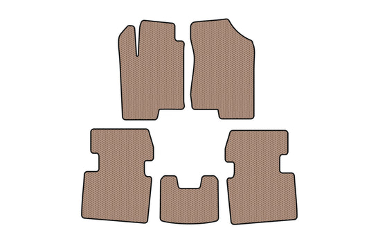 Rubber Floor Mats Carsuit (Beige) for Hyundai Sonata NF 2004-2009 - image 1