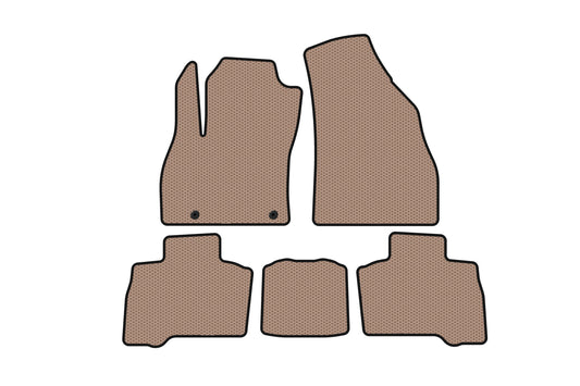 Rubber floor mats Carsuit (for Qubo, 2016+, beige) for Fiat Fiorino/Qubo 2008-2024 - image 1