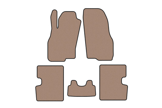 Rubber Floor Mats Carsuit (HB, 5-Door, Pre-Facelift, Beige) for Fiat Punto Grande/EVO 2006-2018 - image 1