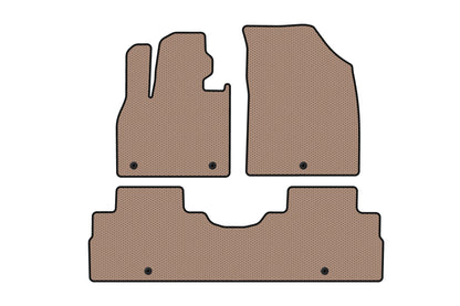 Rubber floor mats Carsuit (2 rows, 8-seater, beige) for Hyundai Palisade 2018-2025 - image 1