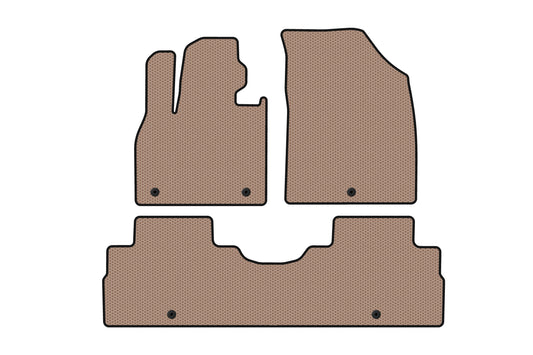 Rubber floor mats Carsuit (2 rows, 8-seater, beige) for Hyundai Palisade 2018-2025 - image 1