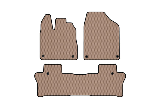 Rubber floor mats Carsuit (2 rows, beige) for Honda Pilot 2015-2022 - image 1