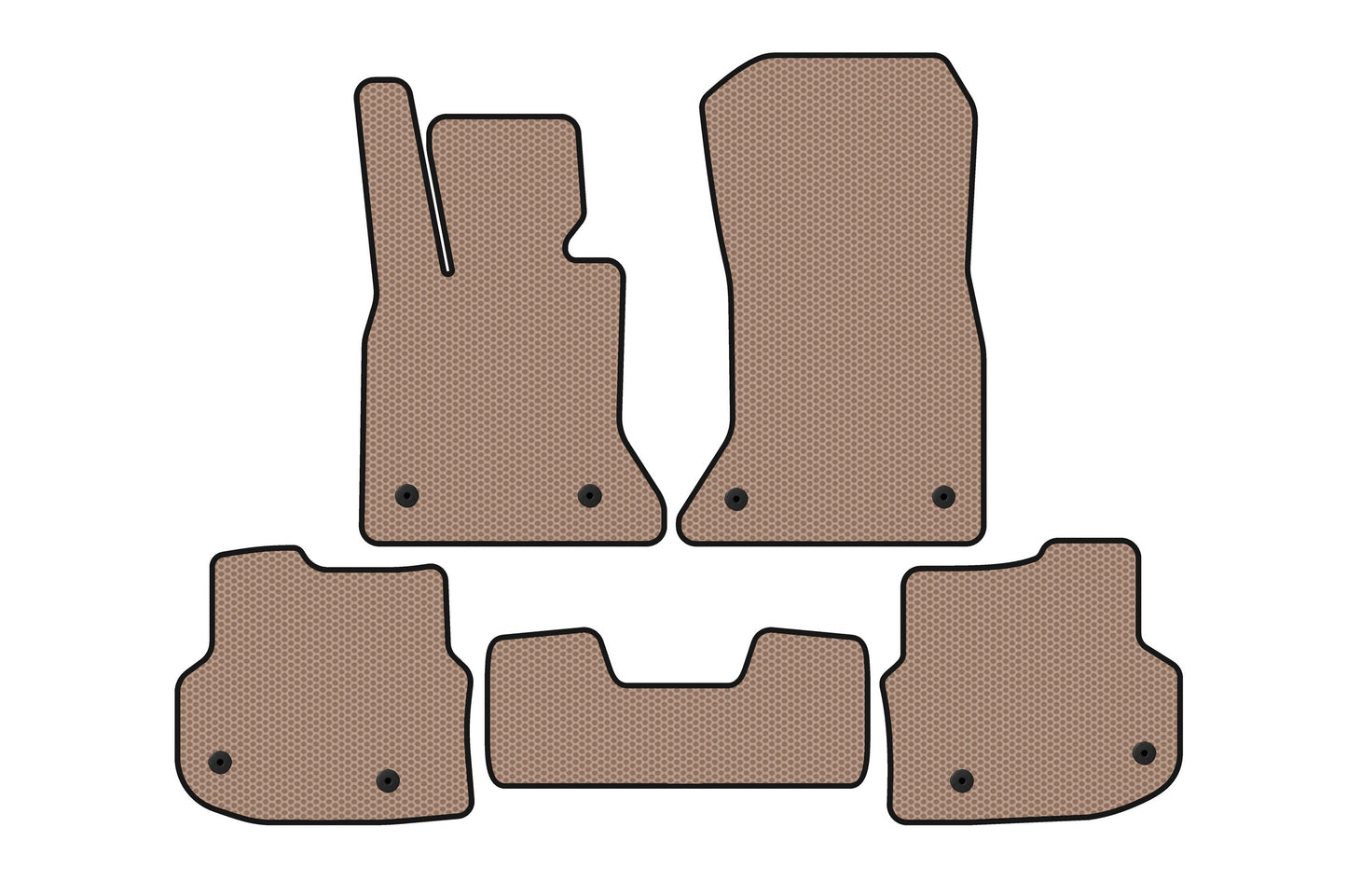 Rubber Floor Mats Carsuit 2010-2013 (Beige) for BMW 5 Series F10/F11 2010–2016 - image 1