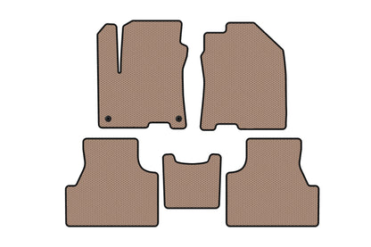 Rubber Floor Mats Carsuit (2019-2020, Electric, Beige) for Hyundai Encino EV 2019- - image 1